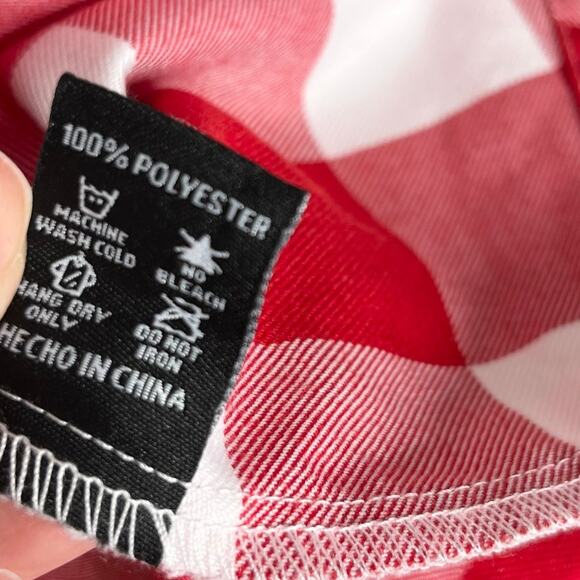 Dixxon Long Sleeve Flannel The Otto Button Up Womens Large Red White Check - Picture 9 of 10